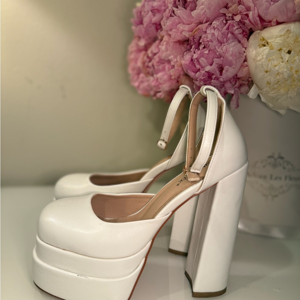 Elegant White Platform Heels
